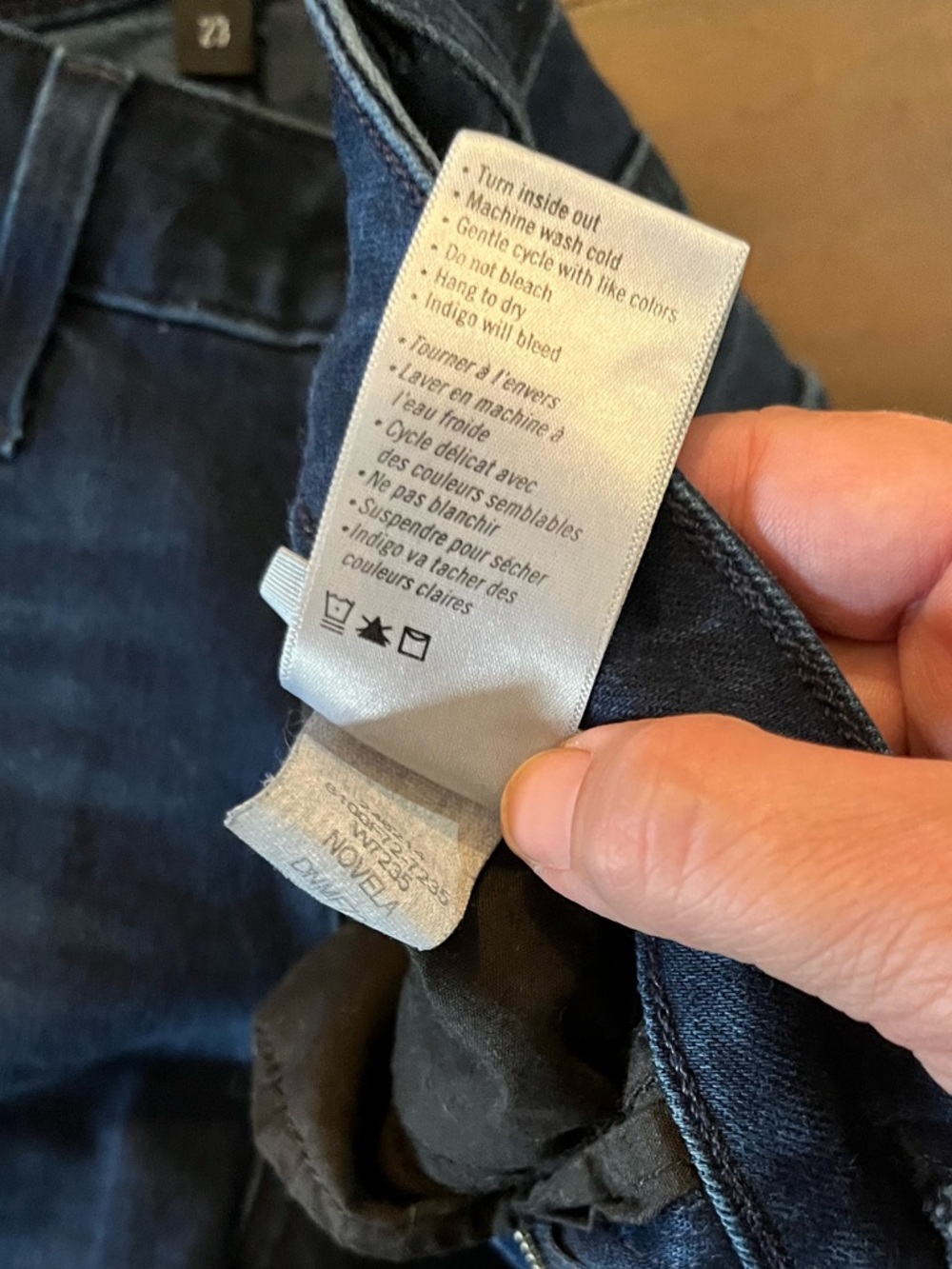 PAIGE Genevieve Dark Indigo Flare Jeans Size 23 - Picture 9 of 10